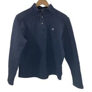 Avalanche Mens M Blue Quilted Pullover Shirt Long Sleeves